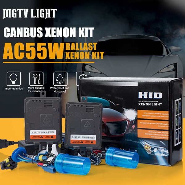 

mgtv light 55w xenon hid kit canbus error canceller h1 h3 h4 h7 h11 h27 9012 d2h car headlight fog light digital ballast reactor