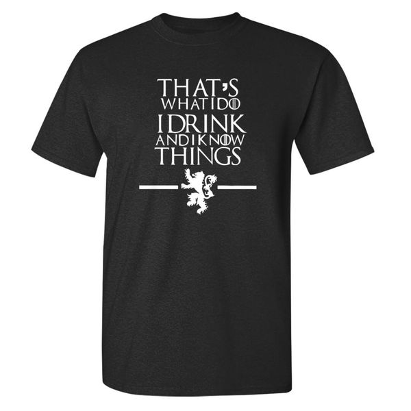 

summer men's tshirts men's t-shirts that's what i do i drink and know things t shirt harajuku tee shirt, White;black
