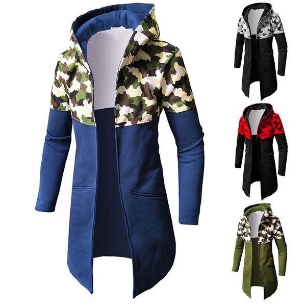 

2019 new cool camouflage outwear jackets men's long sleeve autumn winter casual zipper blouse coat, Tan;black