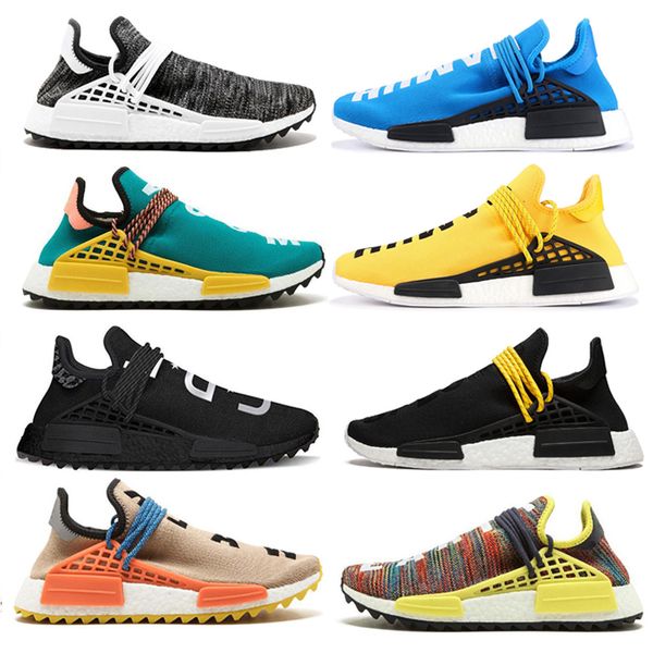 

2019 new human race outdoors shoes for men women black white yellow pack design classic anti-skid sole design sports shoes
