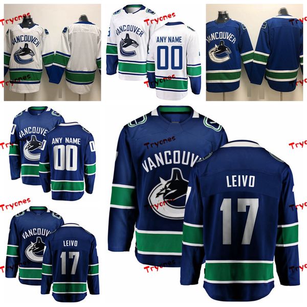 

2019 vancouver canucks chriser josh leivo jerseys mens customize home blue shirts 17 josh leivo hockey jerseys s-xxxl, Black;red
