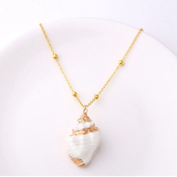

bohemian designer shell necklace boho conch sea beach shell pendant charm choker necklace for women collier cowrie jewelry, Silver