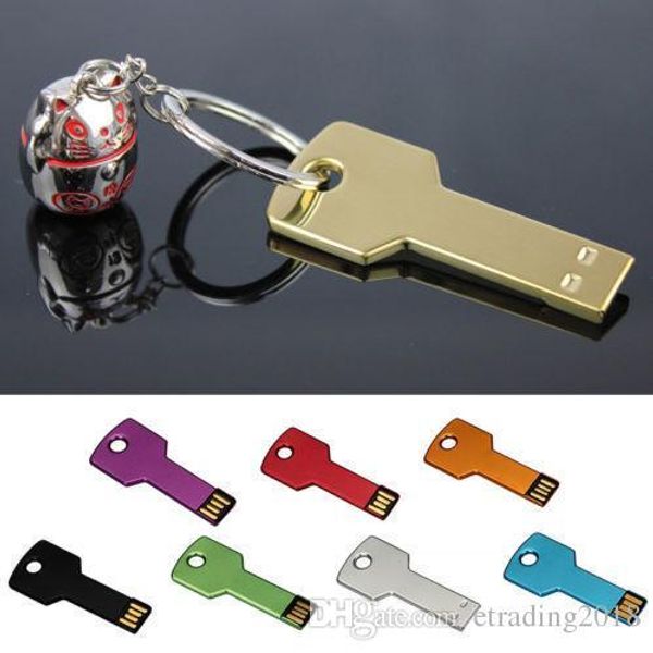 

new 4gb 8gb 32gb 64gb key pen drive memoria flash usb memory metal llavero u disco