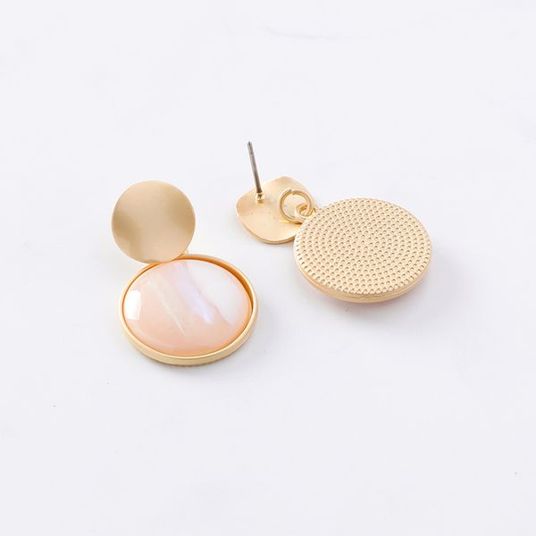 

2019 korean fashion drop round dangle earring geometric jewelry for girls, Silver