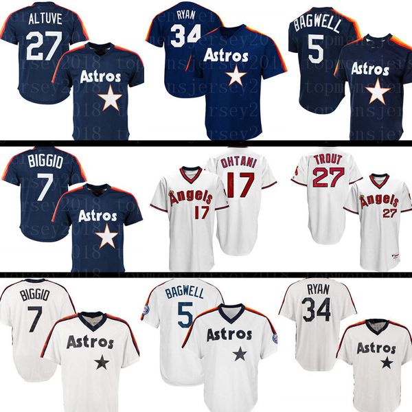 

Houston 27 Jose Altuve Astros Jersey 34 Nolan Ryan 5 Jeff Bagwell 4 George Springer 1 Carlos Correa Retro Mesh Baseball Jerseys