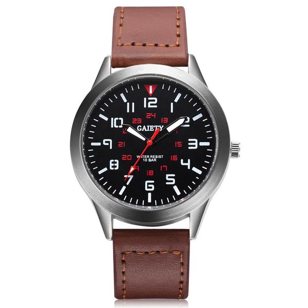 

мужские часы спорт кожа роскошные группы горячие продать открытый мужская нержавеющая сталь спорт аналоговые кварцевые армия наручные часы, Slivery;brown