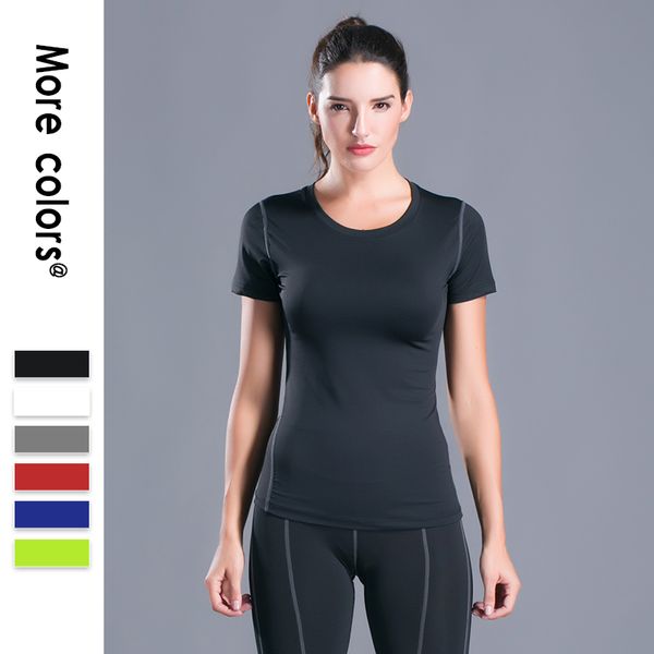 

ec.ms женщины gym спорт shirt йога top фитнес бег вокруг шеи короткий рукав футболки топы, White;red