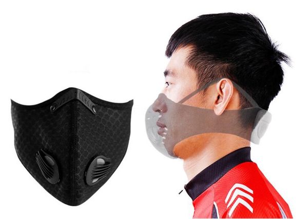

mouth mask inner dust proof breathable anti haze mask for k #qa184, Black
