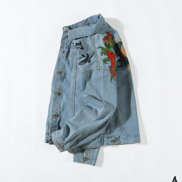 

мужская джинсовая куртка балахон весна antumn мотоцикл причинно мужчины и женщины марка джинсовая толстовка роскошный стиль джинсовая куртка, Black;brown