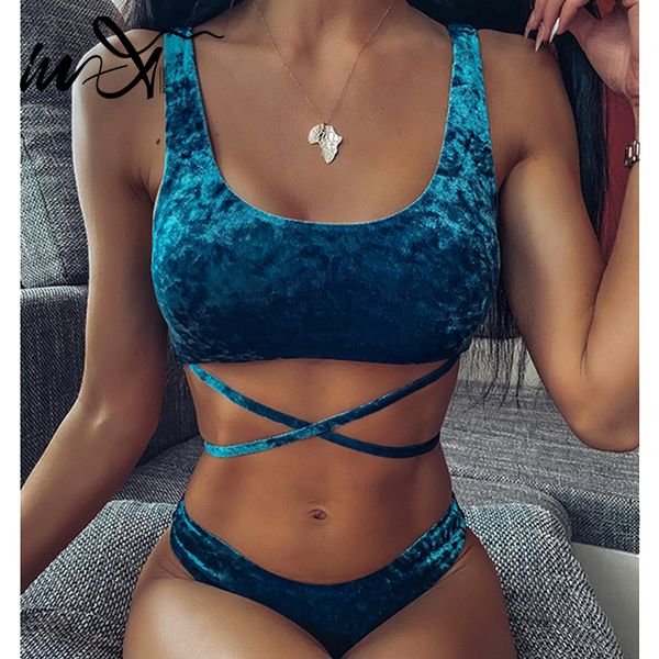 

в-x velvet купальник женский сексуальный повязку бикини набор 2020 бандо ретро купальники женские летние купальщиков плиссе синий купальный, White;black