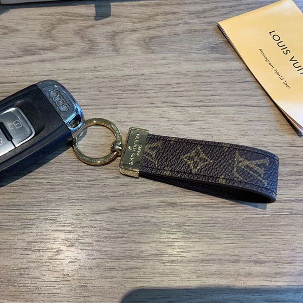 

2020 new fashion famous brand handmade pu leather car keychain women bag charm pendant accessories with box, Silver