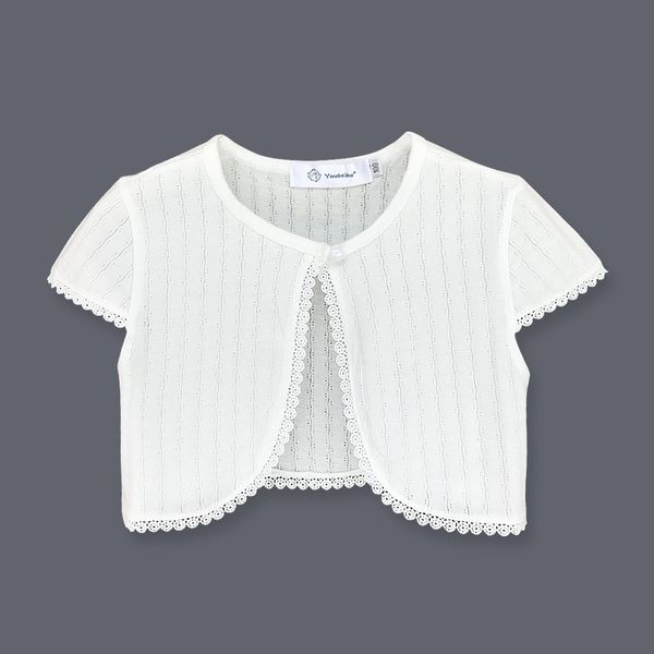 

new kids bolero girls short sleeves cotton shrug summer girls cardigan wedding party short jacket, Blue;gray
