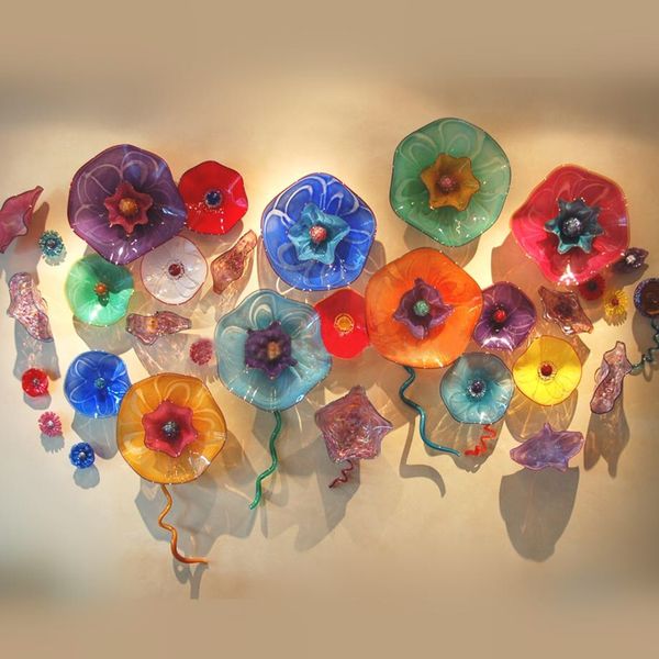 

modern lamps arts plate colorful hand blown glass hanging plates platter murano style flower wall art for restaurant l projects