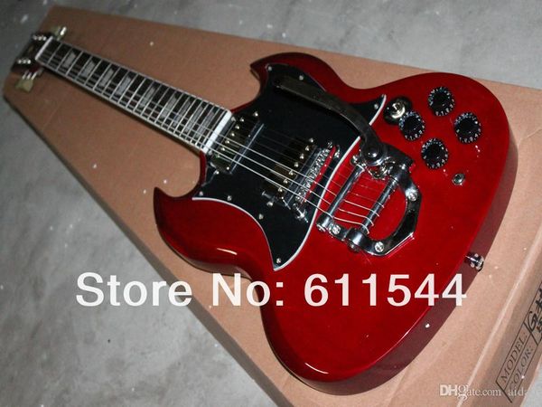 

New arrival red g model electric guitar with bigby mu ical in trument hot