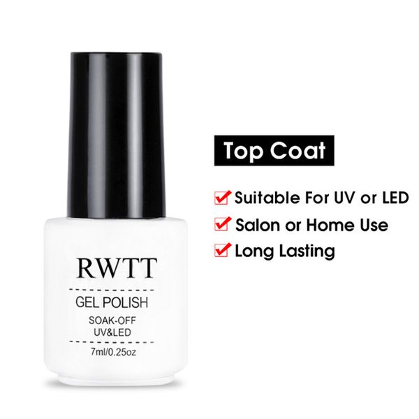 

rw7ml long lasting almost flavorless coat manicure needed uv led nail cured gel polish soak off nail gel for coat, Red;pink