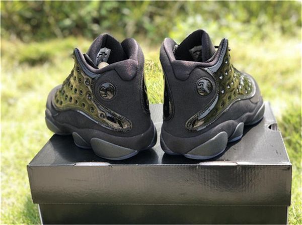 

2020 новой аутентичная 13 шапочки и мантии черный замши мужчины баскетбол обуви blackout real carbon fiber 414571-012 открытой обувь размер