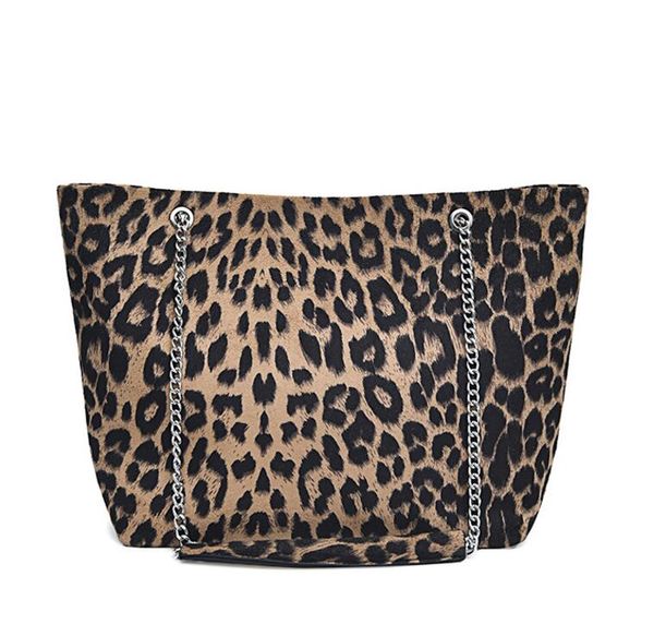 

fashion leopard women handbag canvas women shoulder bags designer messenger bags ladies chain casual tote chain shoulder handbag/8