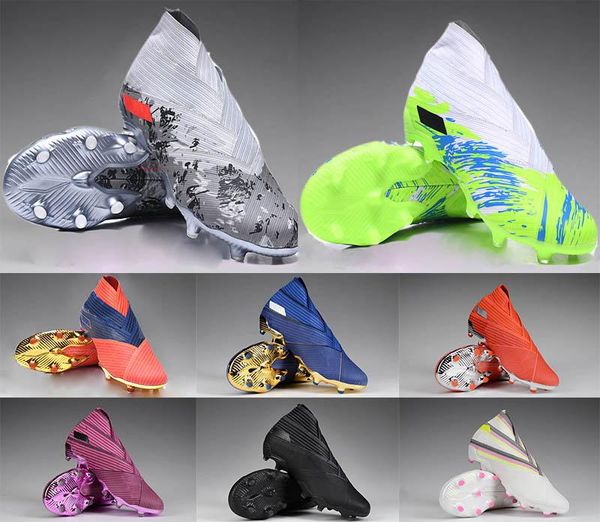 

soccer nemeziz 19+ fg cleats hard wired spider-man encryption uniforia pack tension tape bold blue cloud white shock pink mens boots