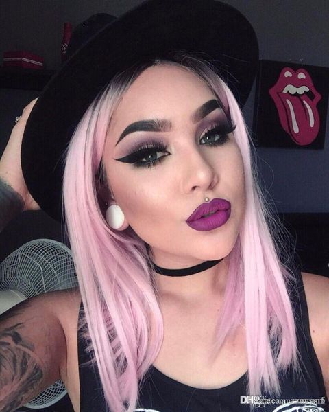 

бразильский девы человеческих волос нет парик фронта шнурка glueless короткий боб волнистый парик с волосами младенца для чернокожих женщин, Black