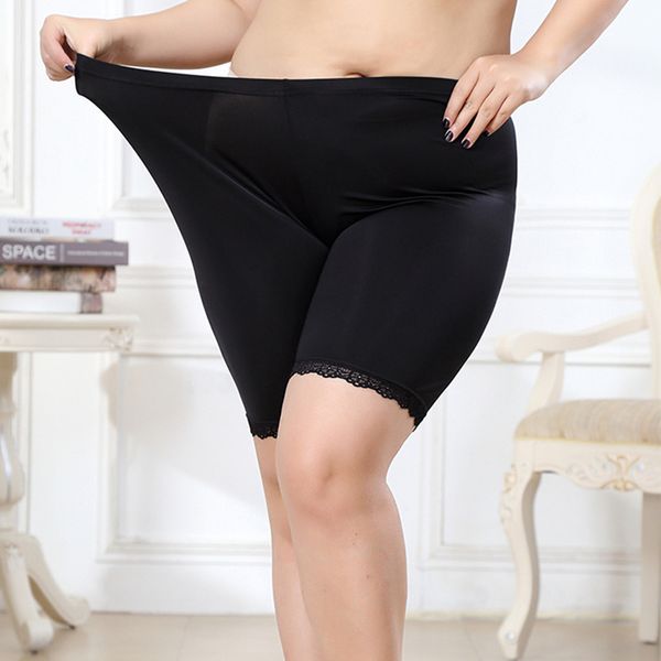 

2pcs/lot women safety short pants plus size five minutes summer ice silk boyshorts high waist seamless modal under skirt shorts, Black;pink