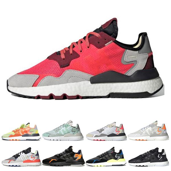 

nite jogger men women running shoes reflective collegiate green triple black white bred breathable mens trainers sports sneakers size 36-45