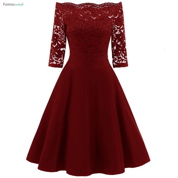 

распашные женщины платье весна с плечом кружевных платьев elegant твердой красного midi платье партия vestidos mujer дизайнером одежда, Black;gray