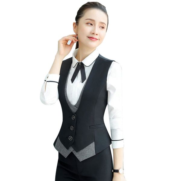 

women's vests 4xl irregular patchwork sleeveless jacket female 2021 plus size vest office lady career work waistcoat summer gilet, Black;white