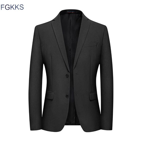 

men's suits & blazers fgkks fashion men suit business style casual slim fit male blazer autumn solid color retro long sleeve jaket, White;black