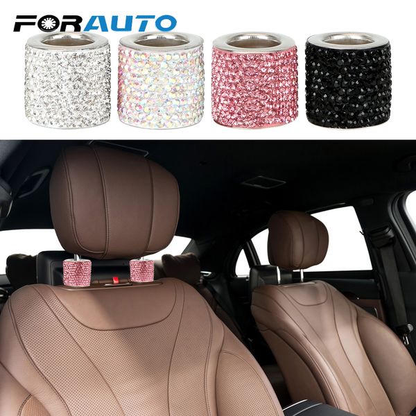 

car-styling 1 piece car seat headrest collar decor car ornament interior mouldings bling icy crystal seat rod diamond ring