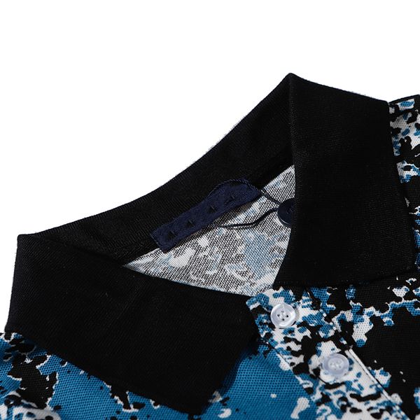 

2020 men's polo short sleeve designer for summer brand with pattern print men's polo contrast color clothing s-2xl, White;black