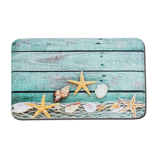 

40*60cm memory cotton anti-skid water absorbing floor pad ocean wind slow springback carpet kitchen bathroom door mat