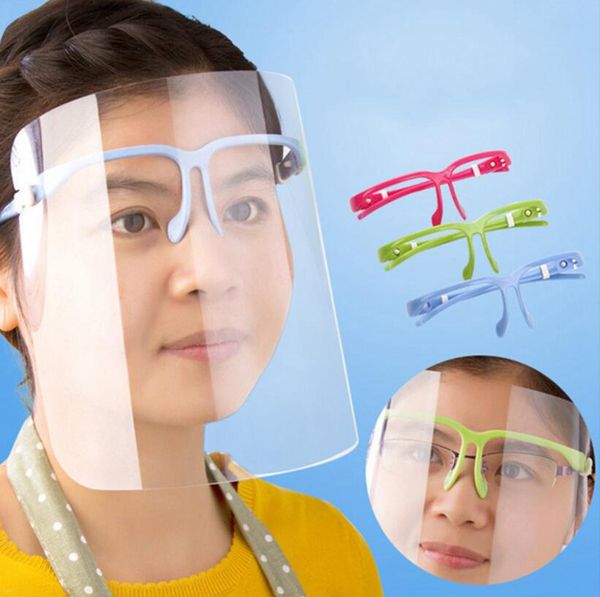 

Transparent Face Shield Mask Clear Anti Dust Protective Mask Full Face Sunglasses Holder Face Protective Masks Cover LJJA3955