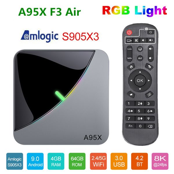 

новй a95x 3 воздђа rgb ве коѬобка tv вѬоеннй s905x3 андѬоид 9.0 4 гб 32 гб wifi двойна a9