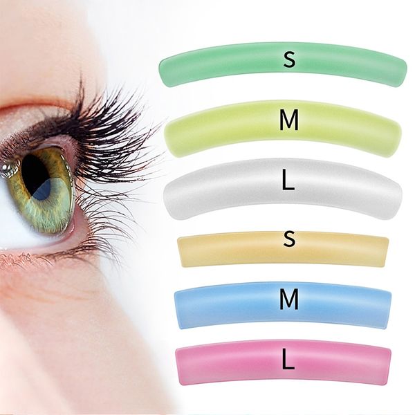 

new colorful flat&curl lashes patches reusable silicone gel eye pads eyelash perm lifting cilia tools 6 colors - h
