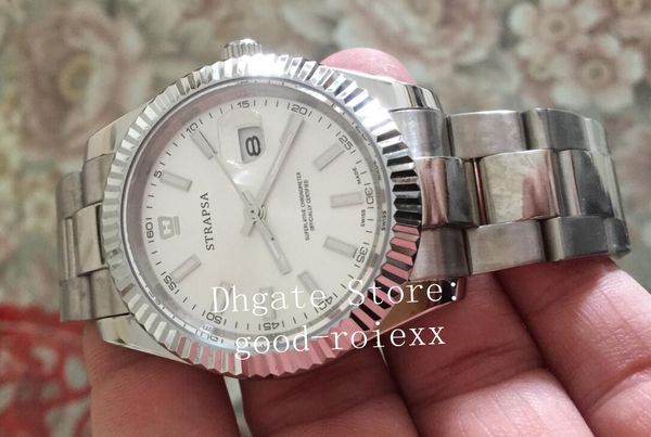 

41mm men's dress automatic 2813 watch 18kt white gold automatic men 116334 crystal datejust ii sapphire watches oyster bracelet wristwa, Slivery;brown