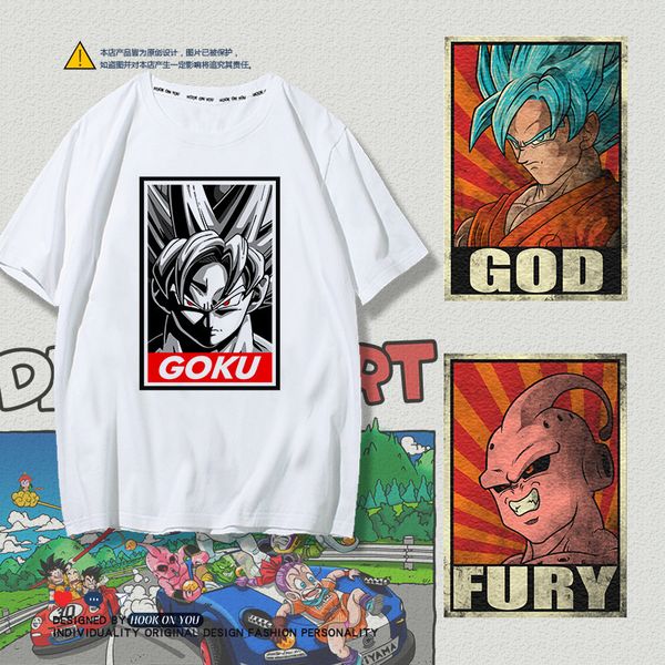 

seven japanese tubocapsicum dragonpearl herb short sleeve men and women t the sun wu air vegeta printing male t shirt short sleeve clothes, White;black