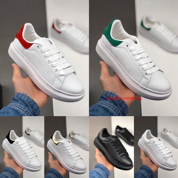 

new mens womens fashion luxury white leather platform shoes flat casual shoes lady classic casualace shoes m 36-44 646#