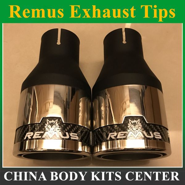 

1 piece universal 63mm inlet 101mm outlet 304 stainless steel remus car exhaust muffler tip modified exhaust pipes