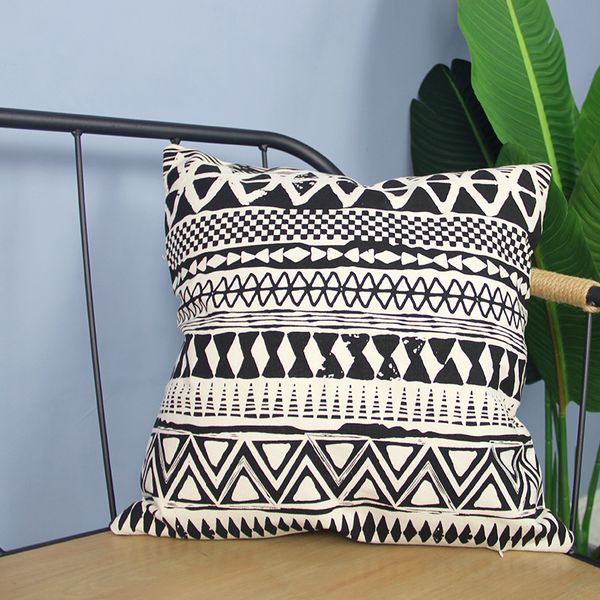 

morocco style geometric cushion cover 100% cotton pillow cover for car sofa home decoration 45x45cm