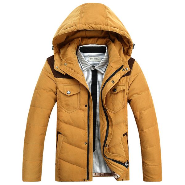 

casual 90% white down-padded winter jacket men thick good quality veste duvet homme, Black