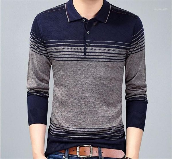 

pullover sweaters long sleeve button sweaters casual striped contrast color clothes mens clothing mens lapel neck knitted, White;black