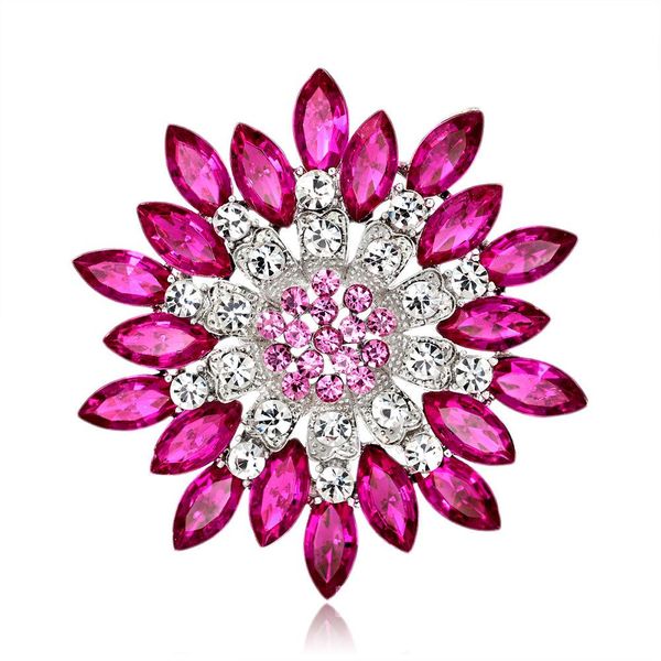 

all kinds of clothing, clothing, women's brooch, flower inlaid, diamond brooch, hand holding, flower accessories wholesale, Gray