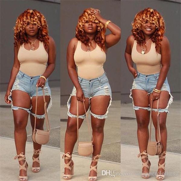 

hole jean women shorts summer skinny mid waist shorts with button washed fashion ladies short pants, White;black