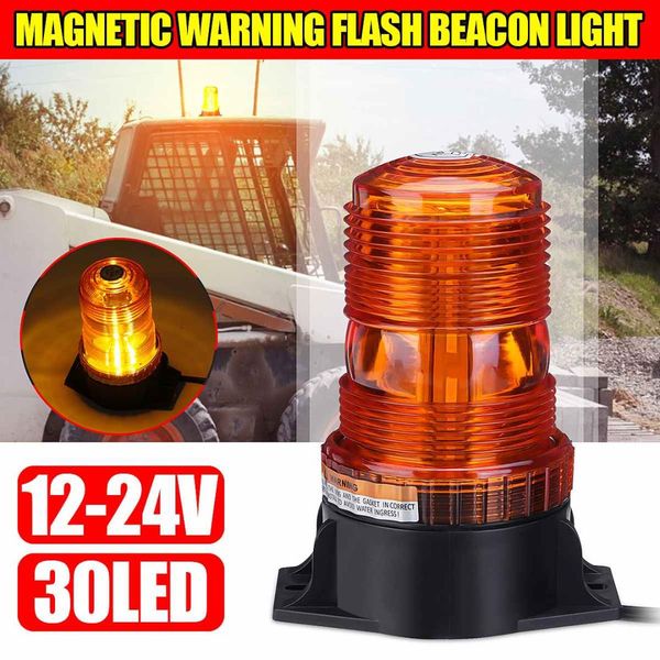 

12v 24v led magnetic car truck strobe light flashing warning beacon lights circular signal ceiling security alarm trialer