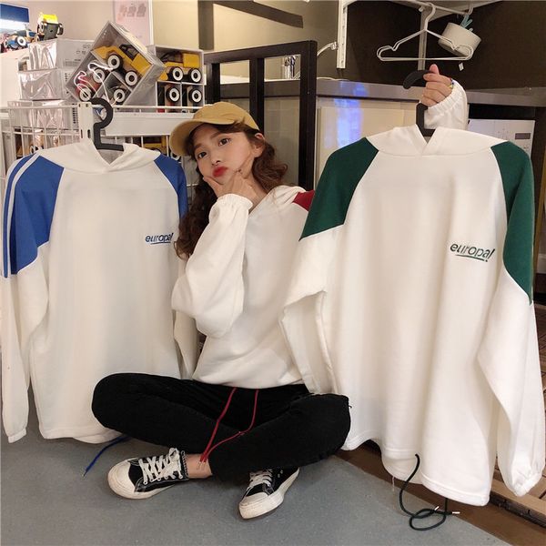 

designer women hoodies fashion sweater women luxury loose hooded thin tide wild long sleeve streetwear clothes 3 colors m-2xl, Black