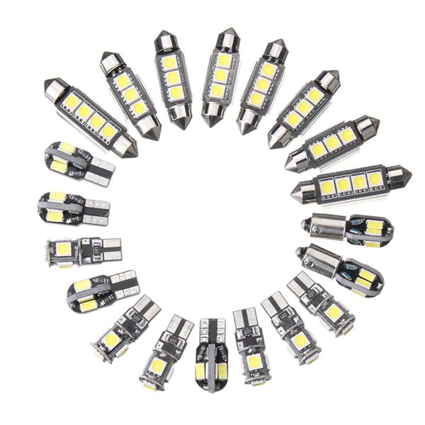 

20pcs car led bulbs interior kit e trunk door plate light super bright canbus error interior lamp for 5 series e39 m