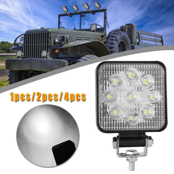 

1pc/2pcs/4pcs 9v-30v 90w 3inch square car off-road truck 9bead led work light spotlight fog lamp 6000k trolley led work light