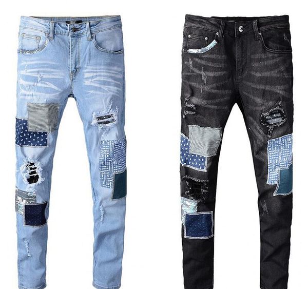 

luxyry men designer jeans hole zipper men jeans casual men pants light blue size 28-40