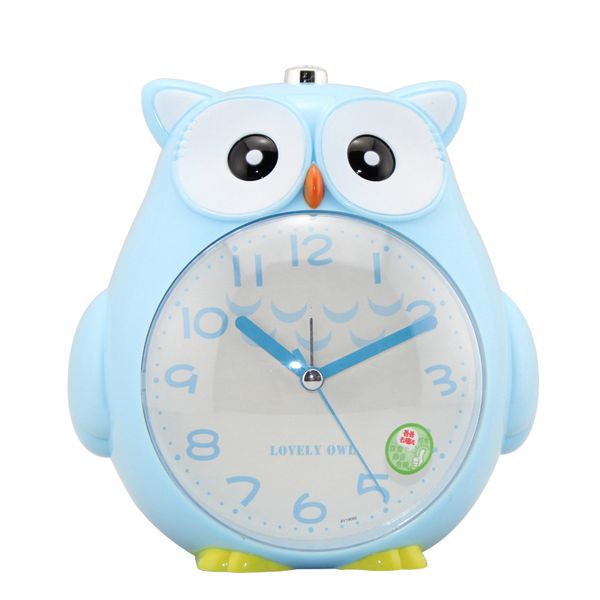 

qmjhvx children pointer alarm clock cartoon table clock cute owl mute scanning night light student study wake up