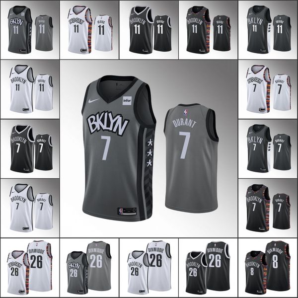 

Мужчины Бруклин Нетс баскетбольная Майка Кевин Дюрант Кайри Ирвинг Спенсер Динвидди НБА 2019-20 Майки